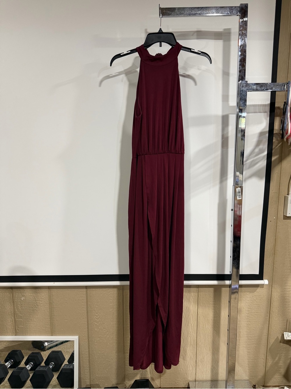VENUS Burgundy Halter-Style Wedding Dress